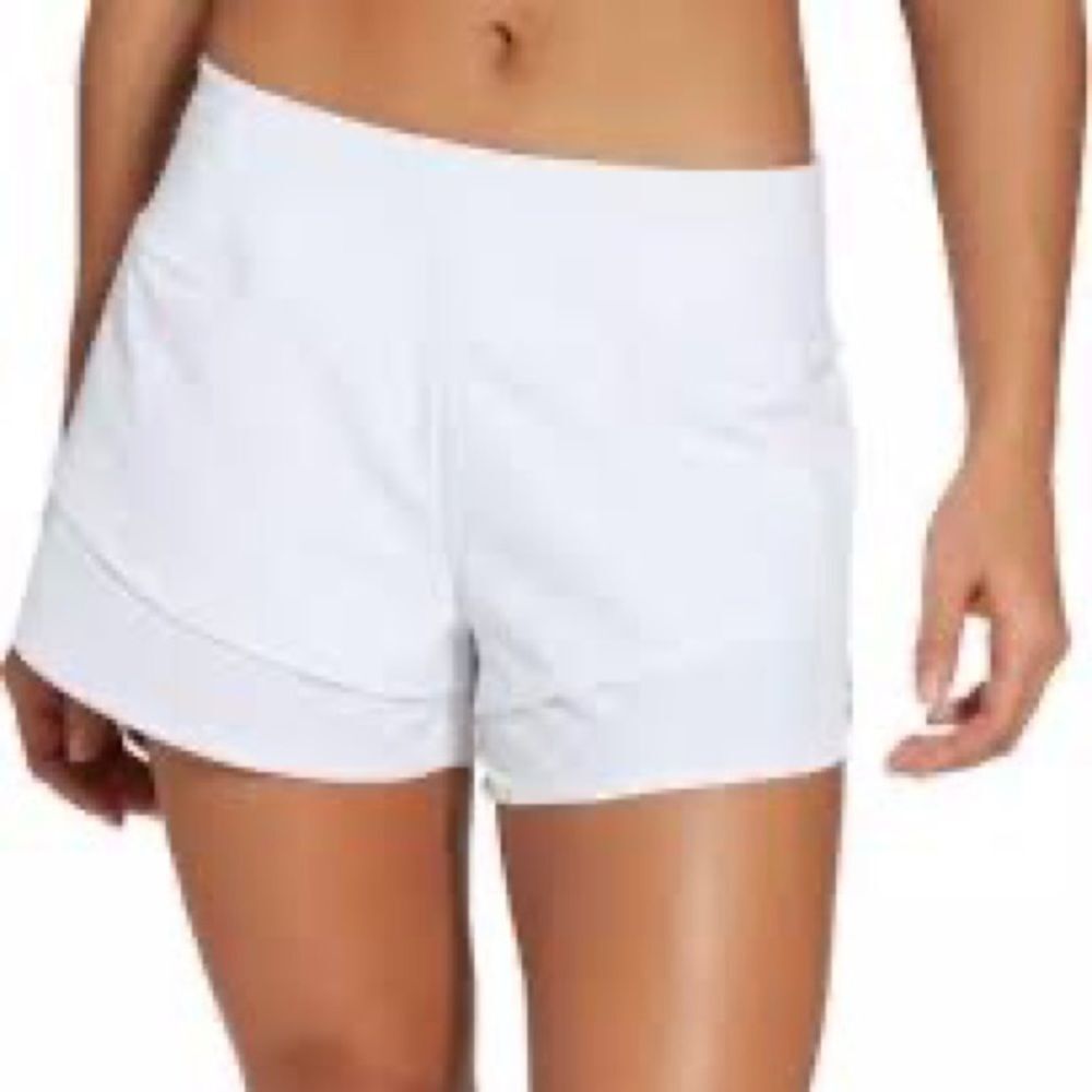 CALIA Anywhere Petal Hem Running Shorts NEW White Size XXL